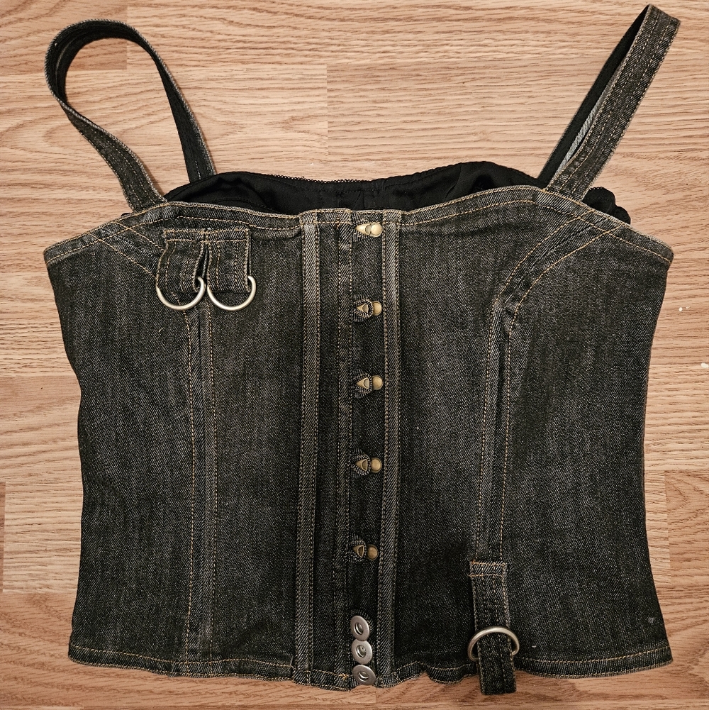 With Jéan Denim Corset Top